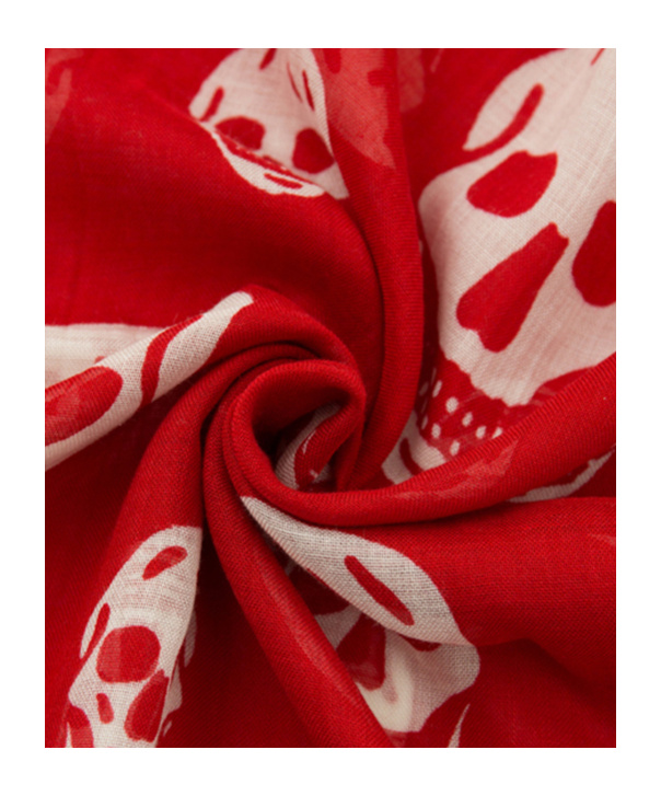 Alexander Mcqueen Skull Printed Scarf In Red