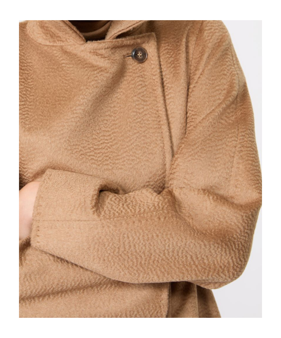 Max Mara Cashmere And Wool Lace Coat In Brown