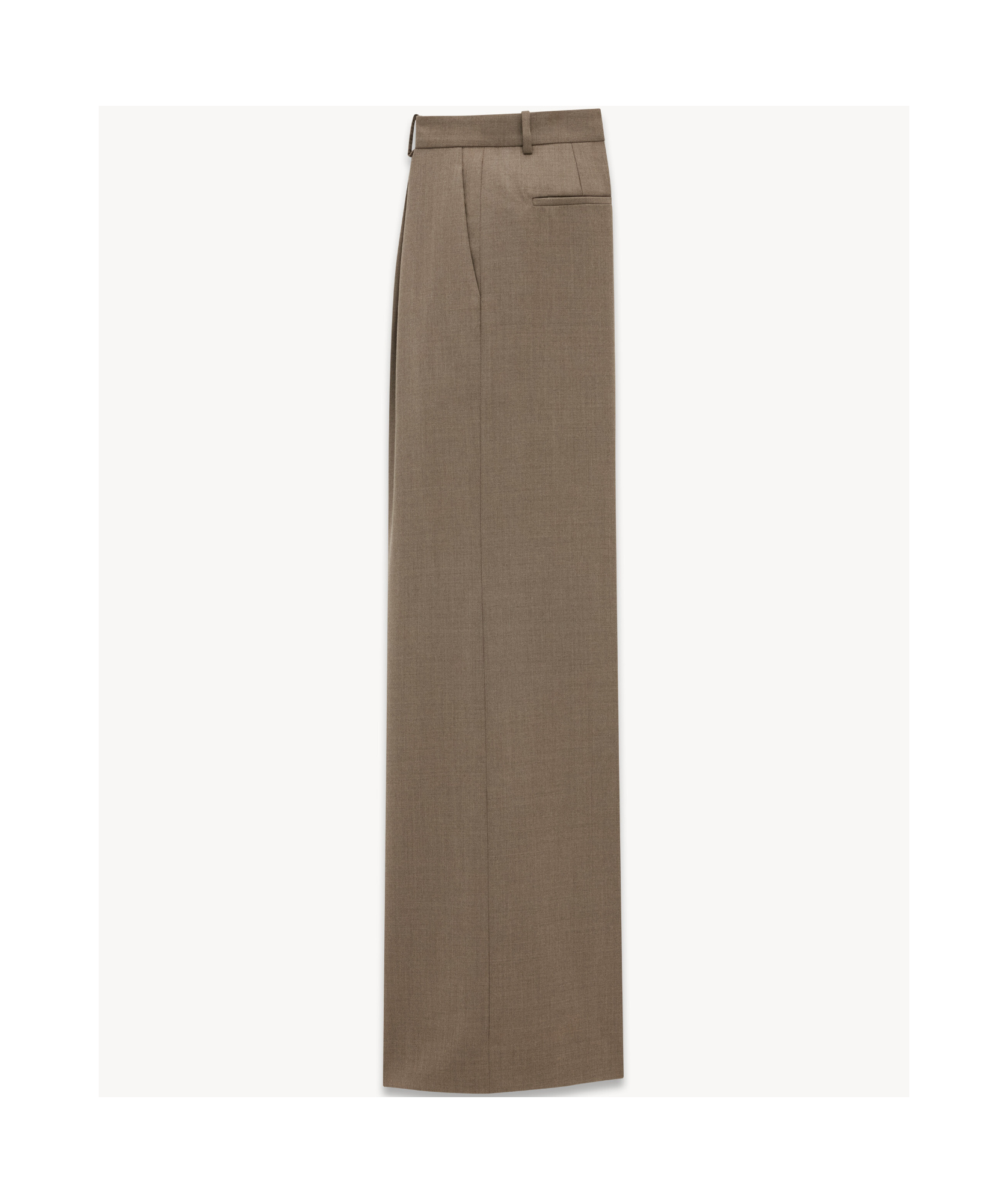 Saint Laurent Wide-leg Wool Trousers In Brown