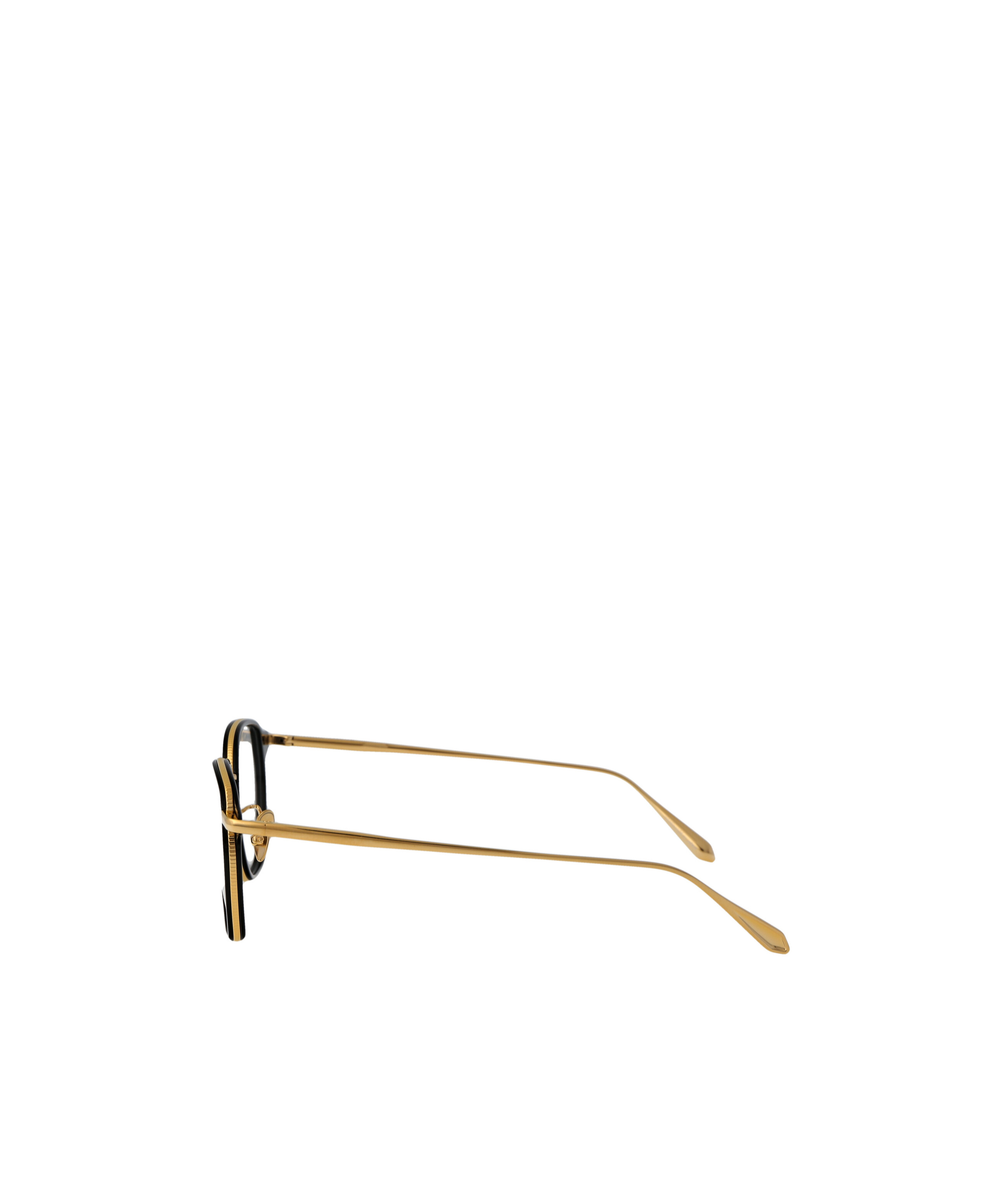 Linda Farrow 0 Yellow Gold Black Optical Acetate Glasses In Black