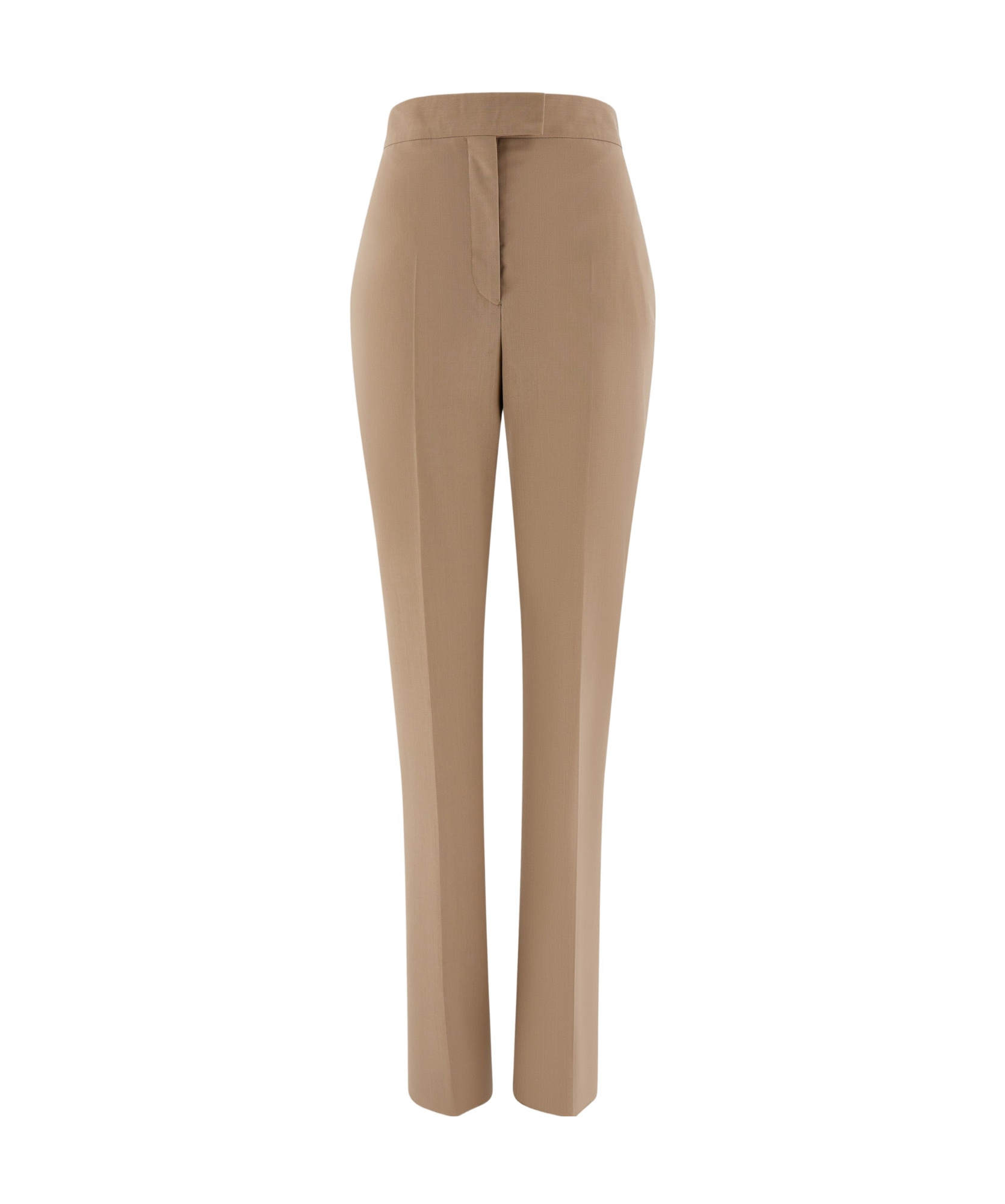 Ferragamo High-waisted Wool Casual Pants In Brown