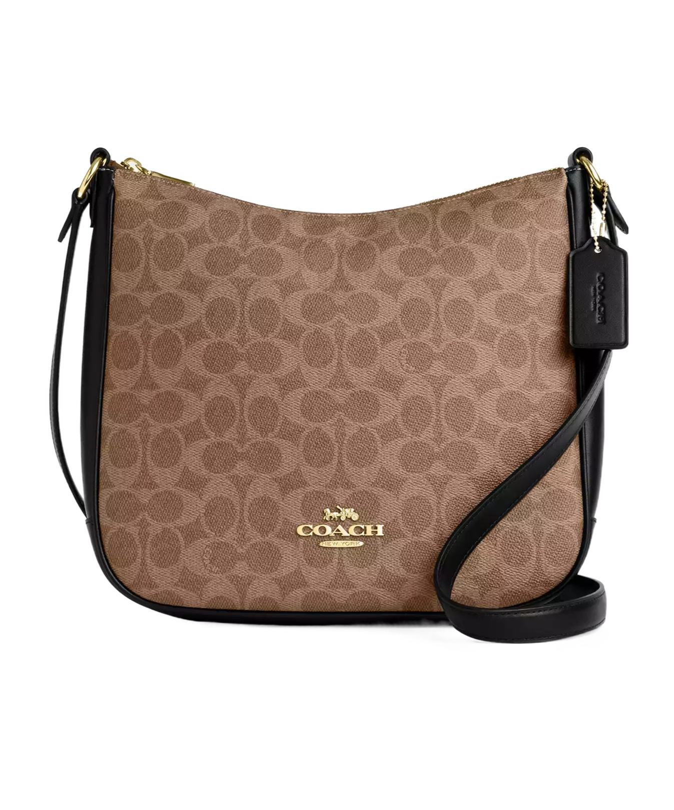Coach Ellie File Bag In Signature Canvas In Brown