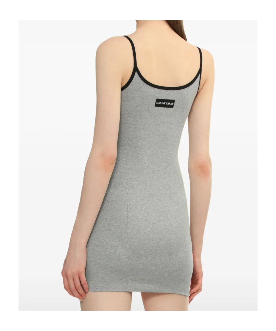 Marine Serre Cotton Dress In Ash Grey