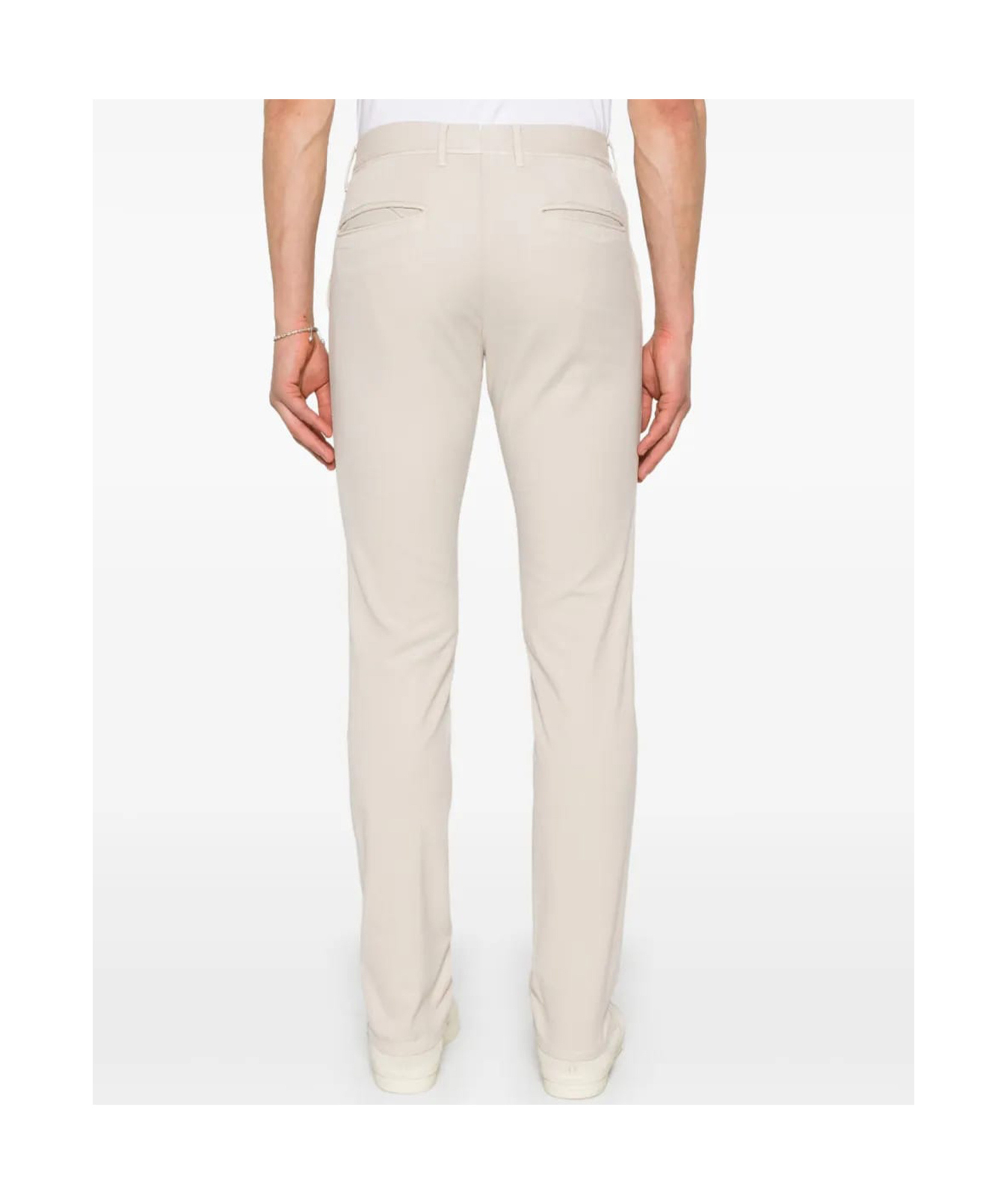 Incotex Tapered Trousers With Belt Loops And Double Welt Pockets In White
