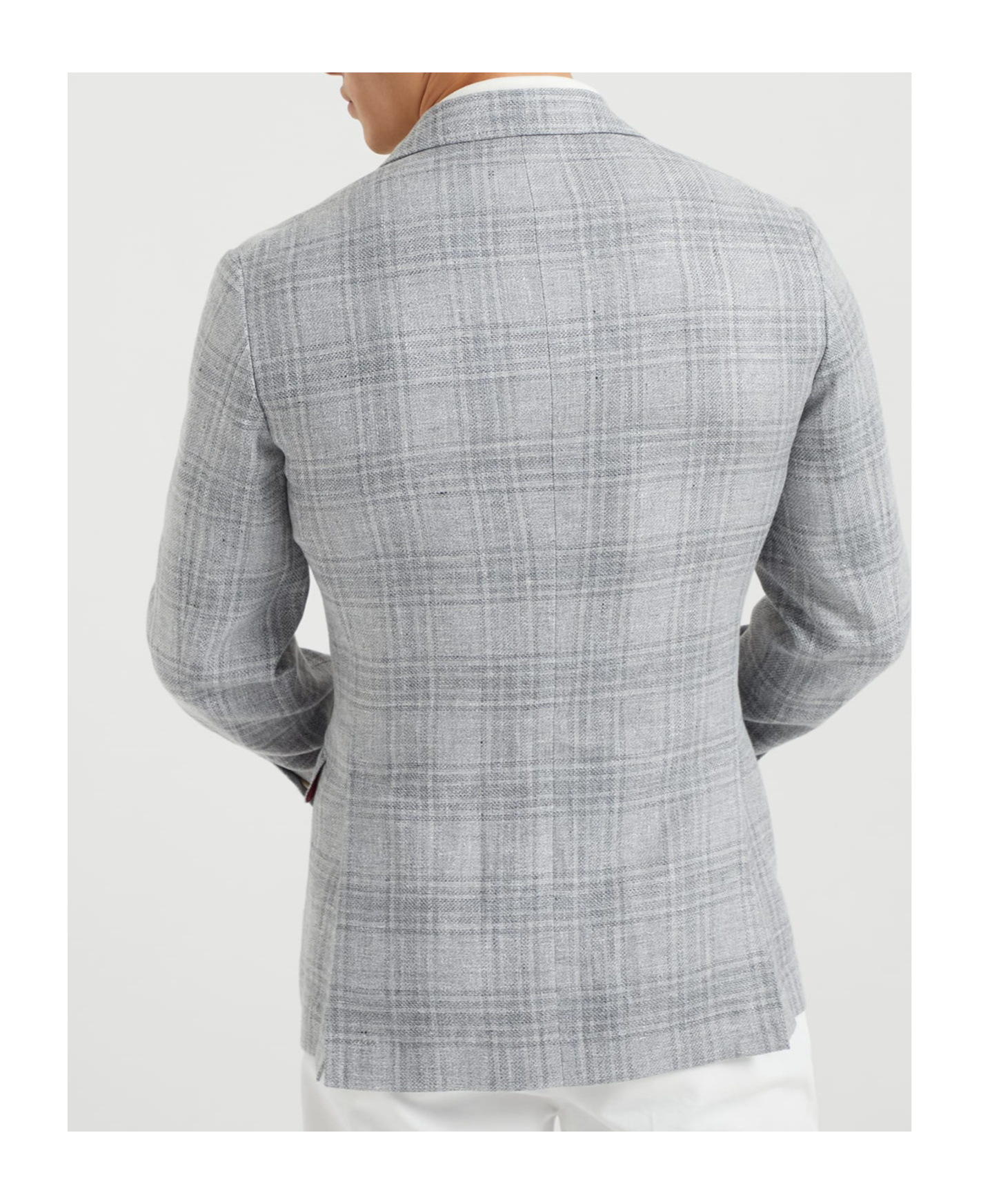 Brunello Cucinelli Prince Of Wales Blazer In Gray