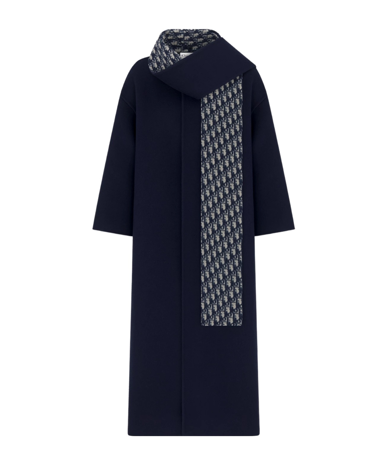 Dior Coat With Scarf Collar In Black