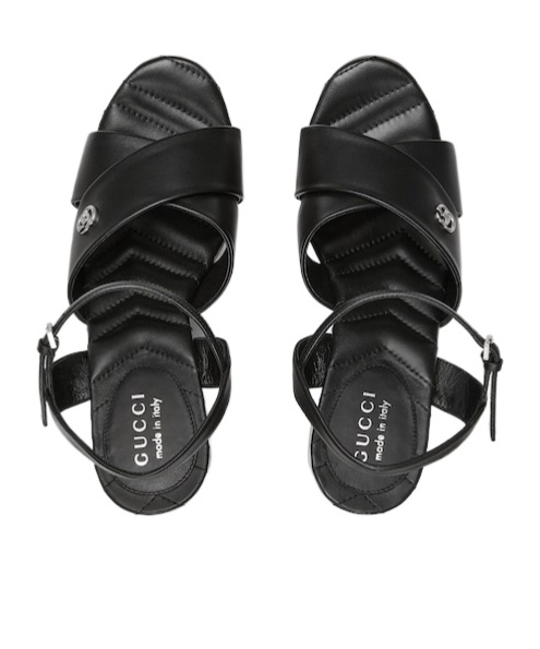 Gucci Open Toe Platform Style Sandal In Black