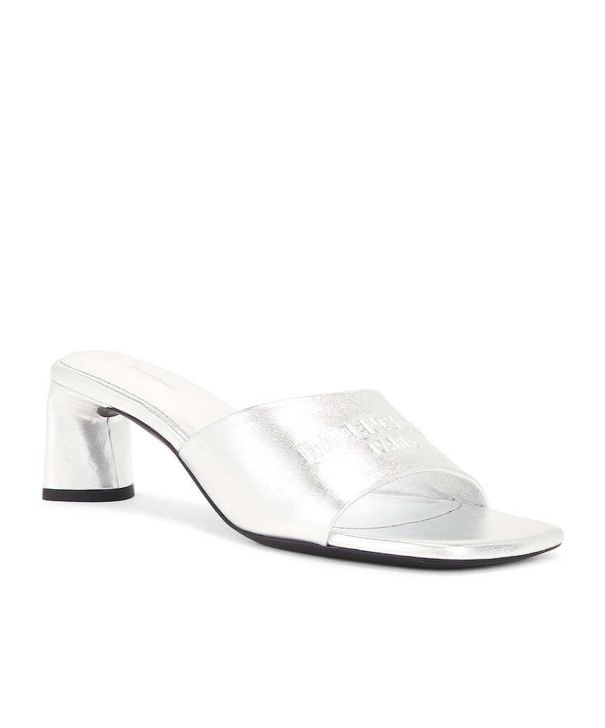 Balenciaga Wearing High-heeled Sandals In White