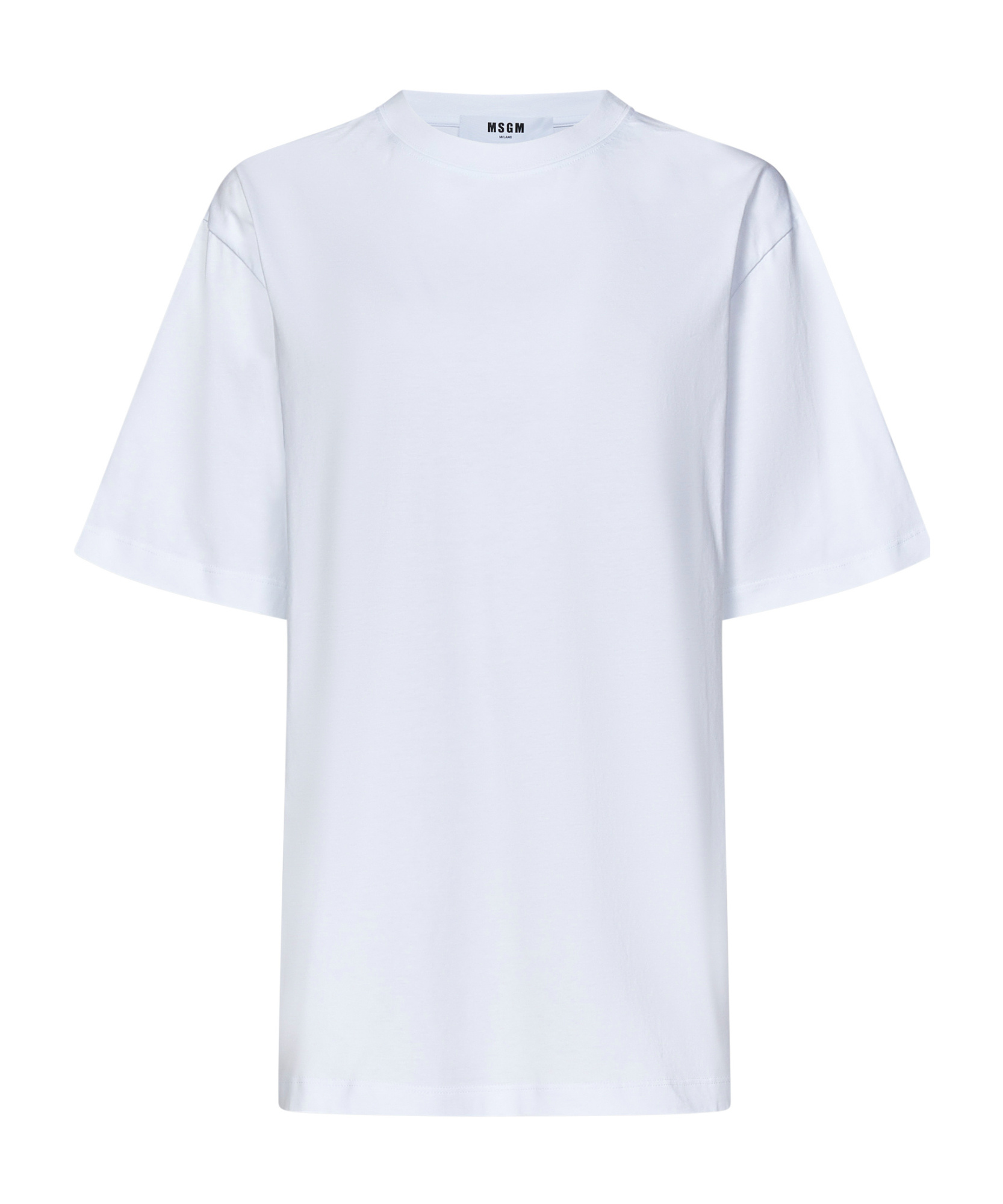 Msgm White Cotton Jersey T-shirt With Graphic Print In White