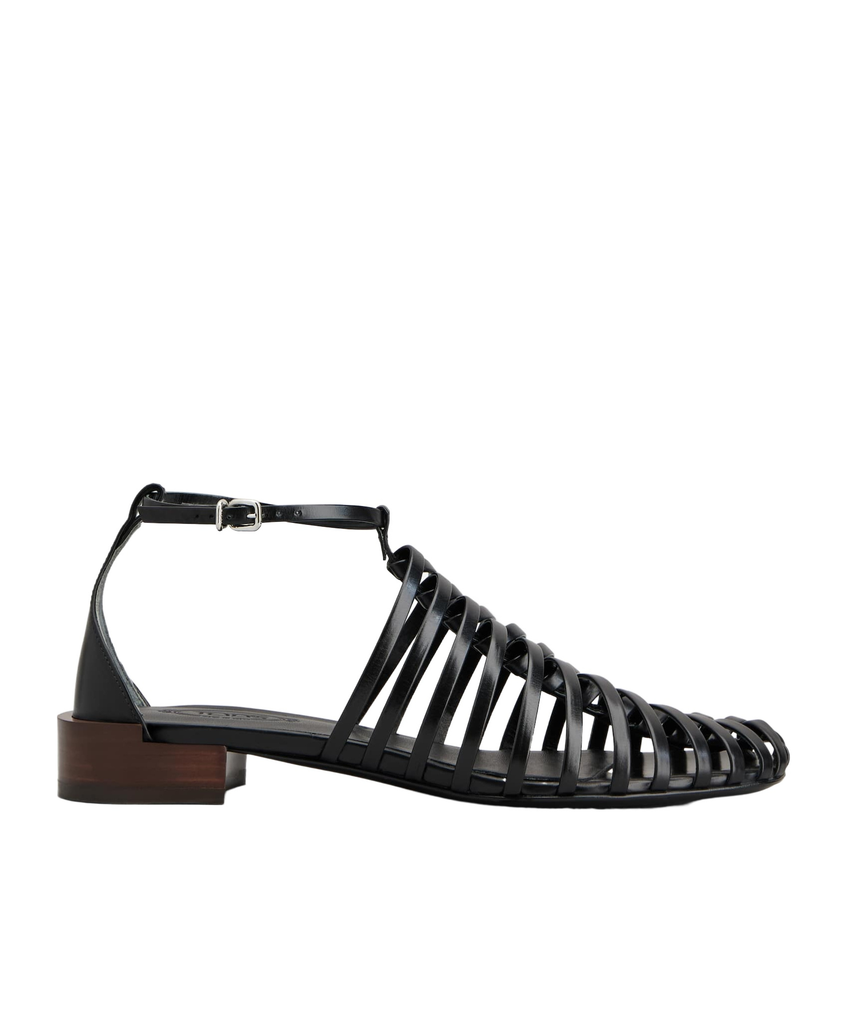 Tod's Hollowed-out Flat Sandals In Black