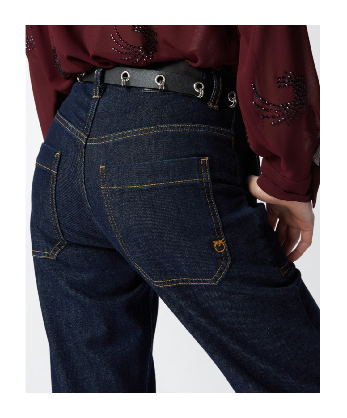 Pinko Cloe Tapered Jeans In Black