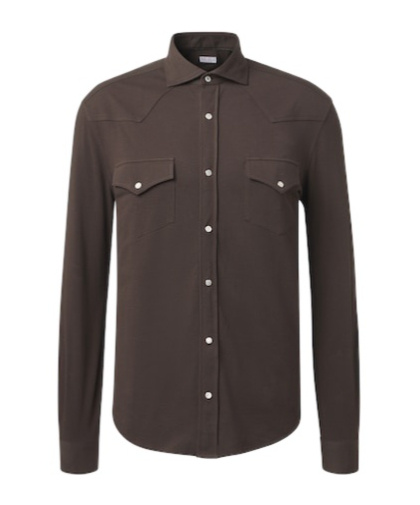 Brunello Cucinelli Logo Shirt In Brown