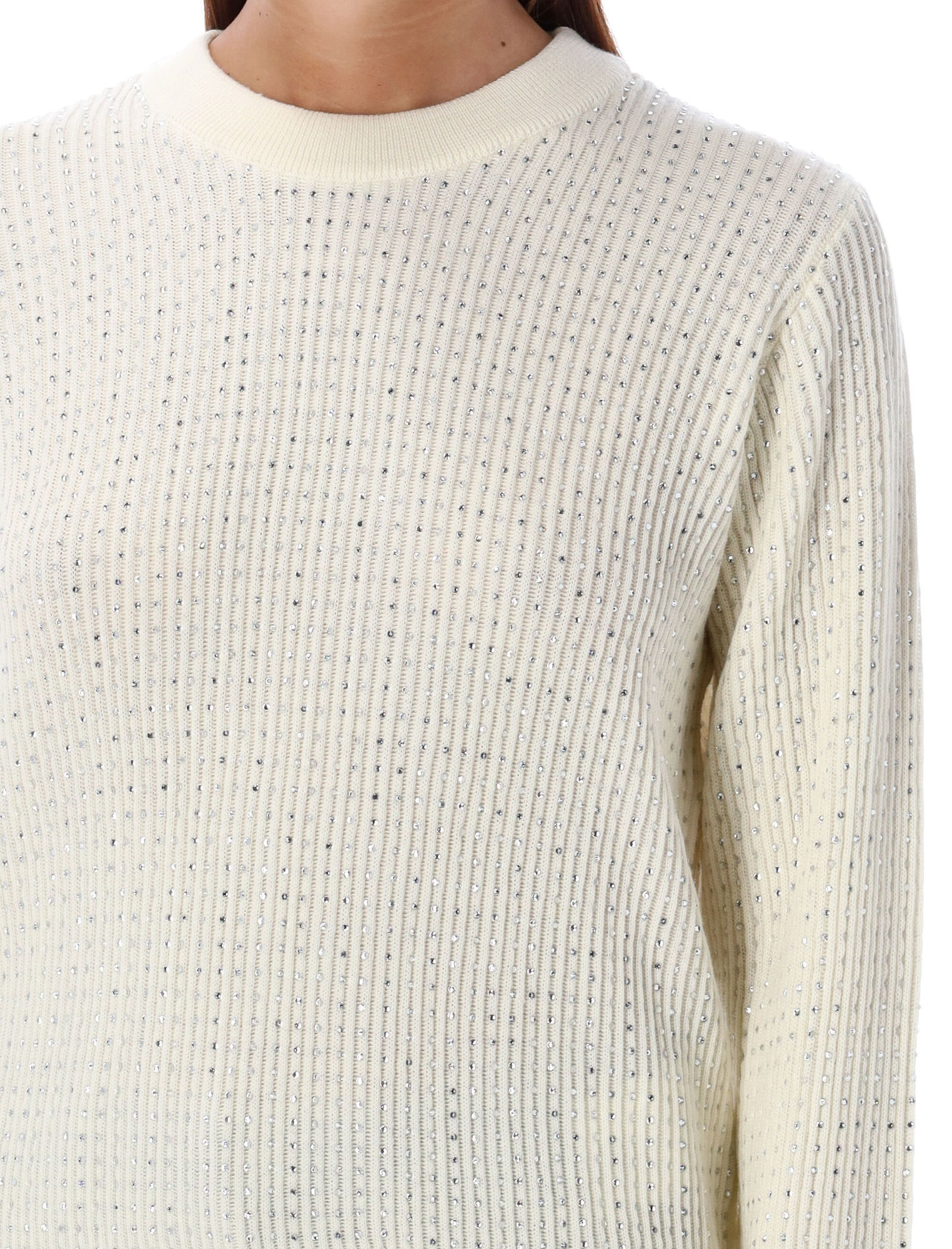 GOLDEN GOOSE CRYSTAL EMBELLISHED VIRGIN WOOL JUMPER