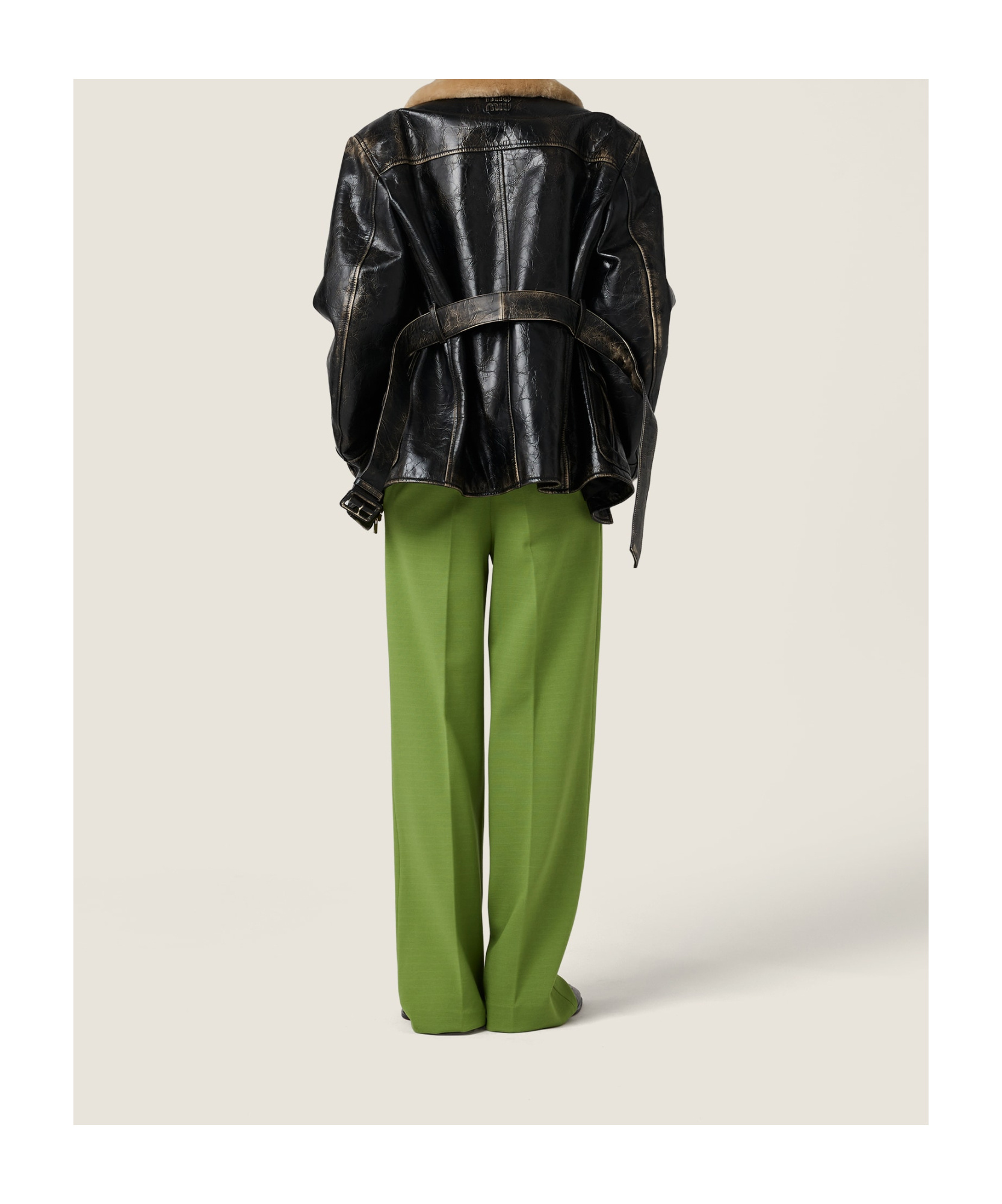 Miu Miu Straight-leg Tailored Pants In Green