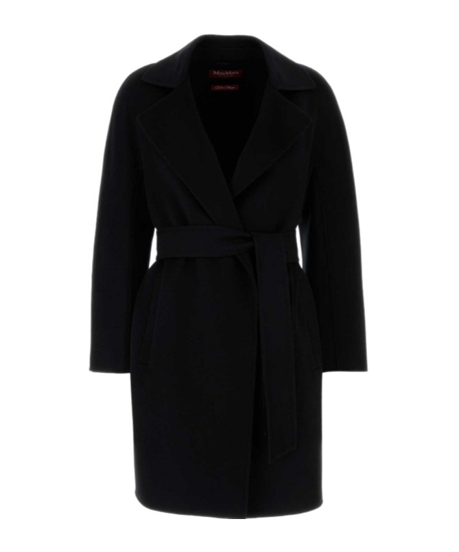 Max Mara Black Wool Blend Ajaccio Coat
