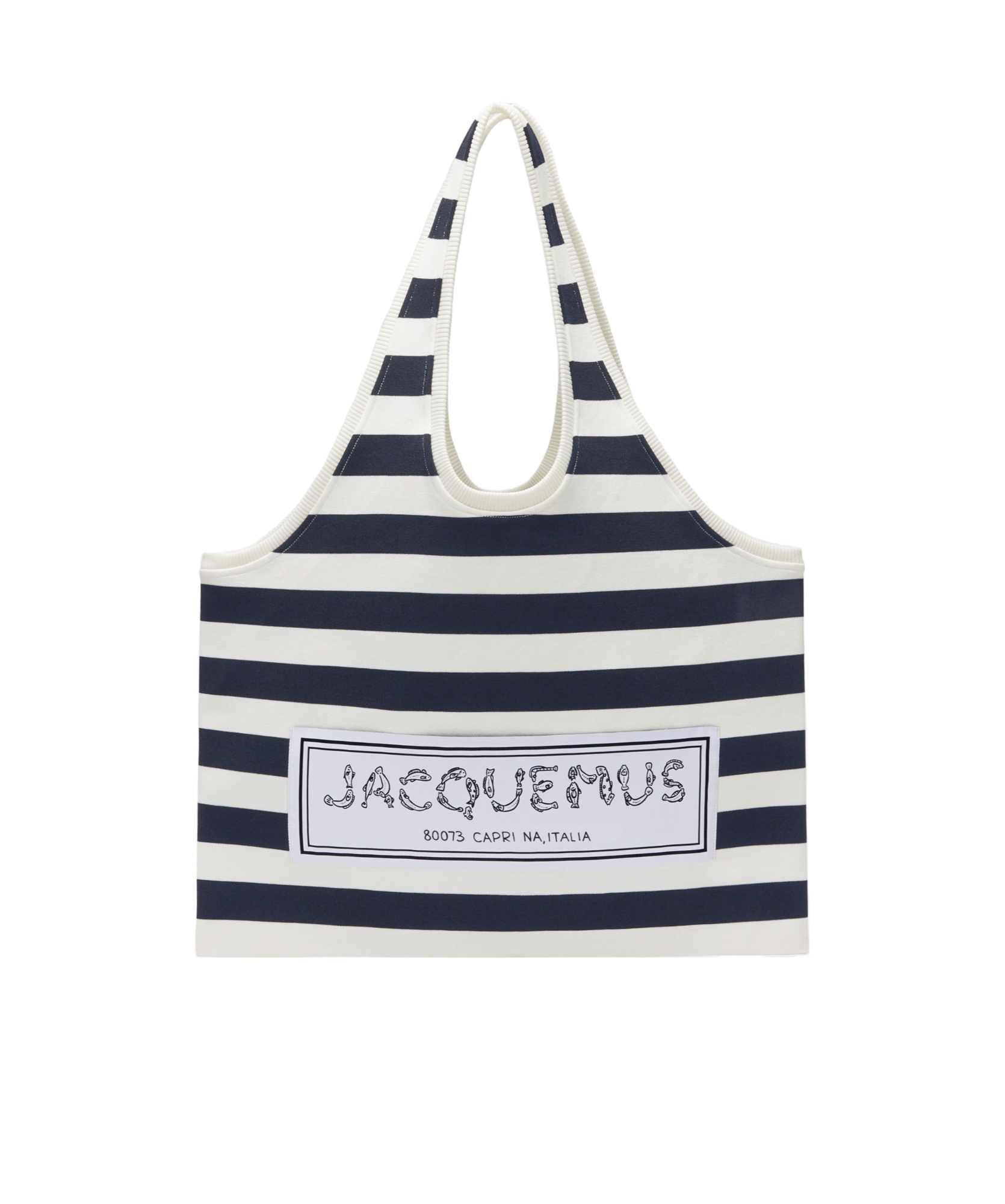 Jacquemus Le Sac Marcel Striped Soft Bag In White