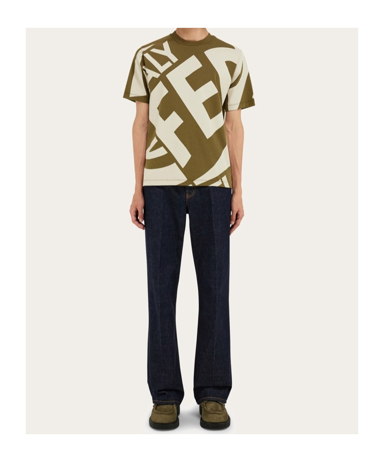 Ferragamo Graphic Print T-shirt In Nude