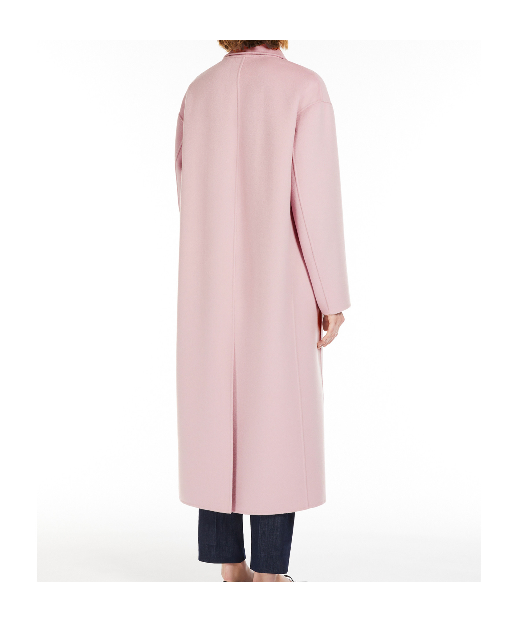 Max Mara Lapel Long-sleeved Coat In Pink