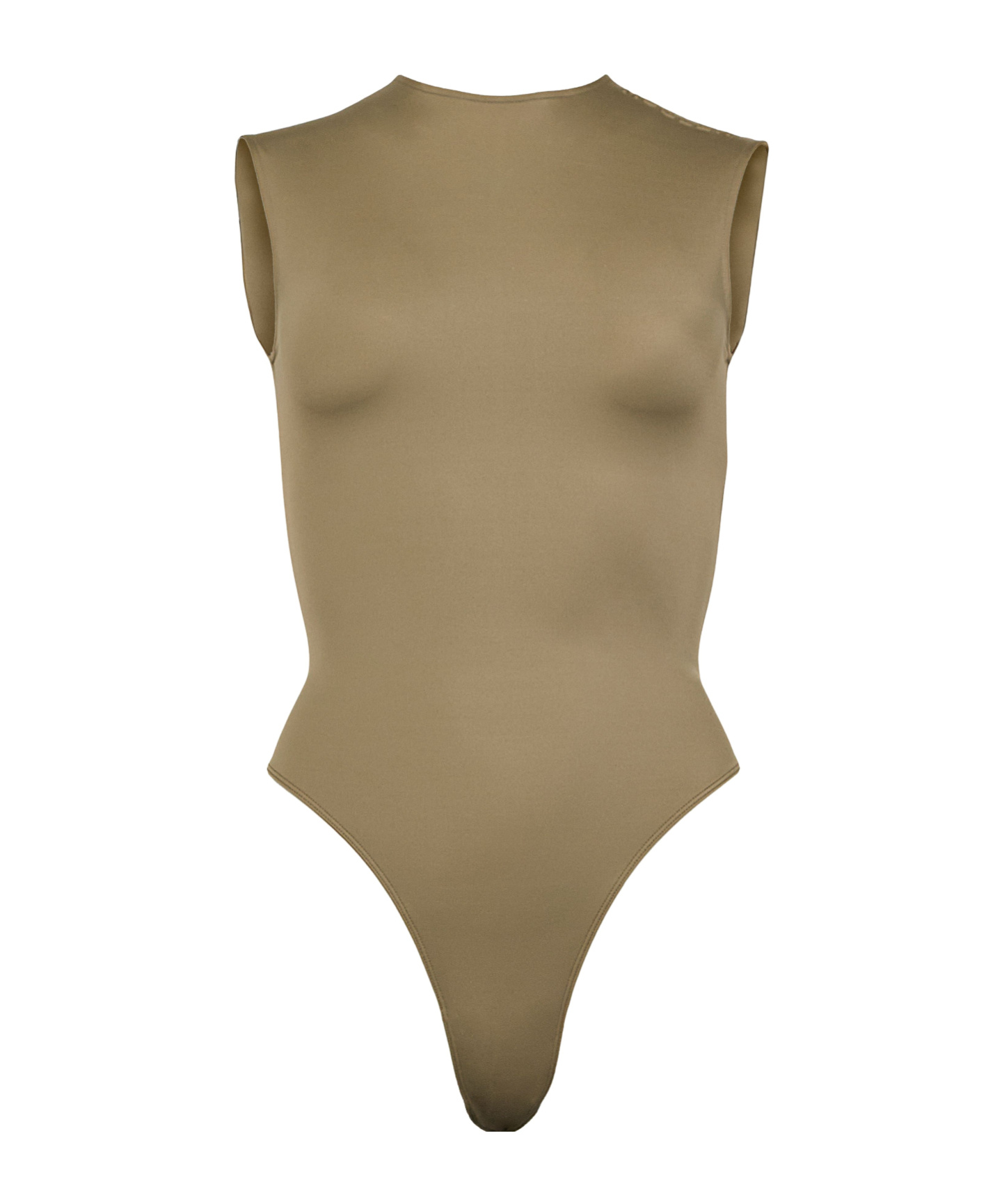 Mugler Zippered Sleeveless Jumpsuit In Brown