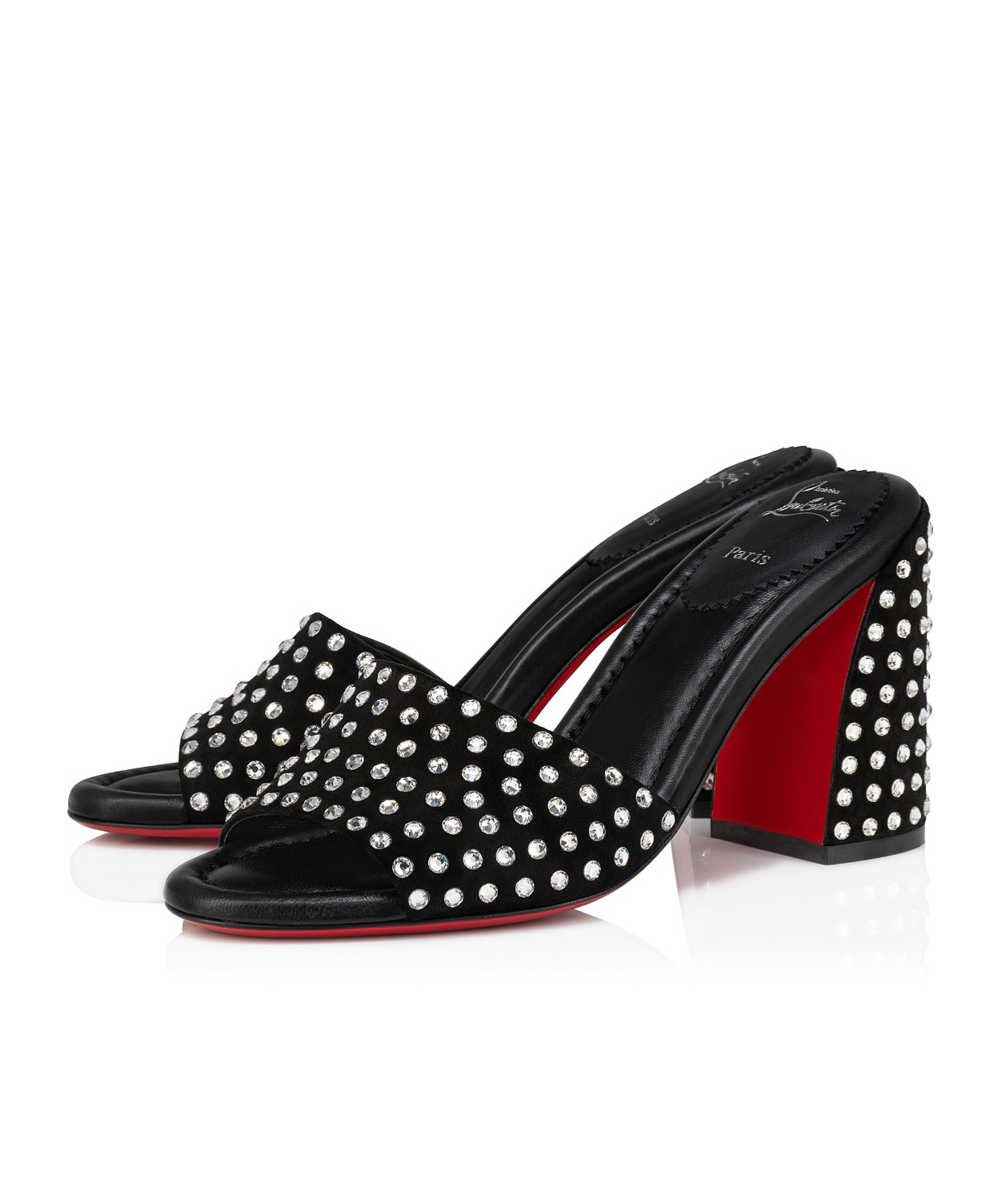 Christian Louboutin Jane Crystal Embellished Slide Sandal In Black