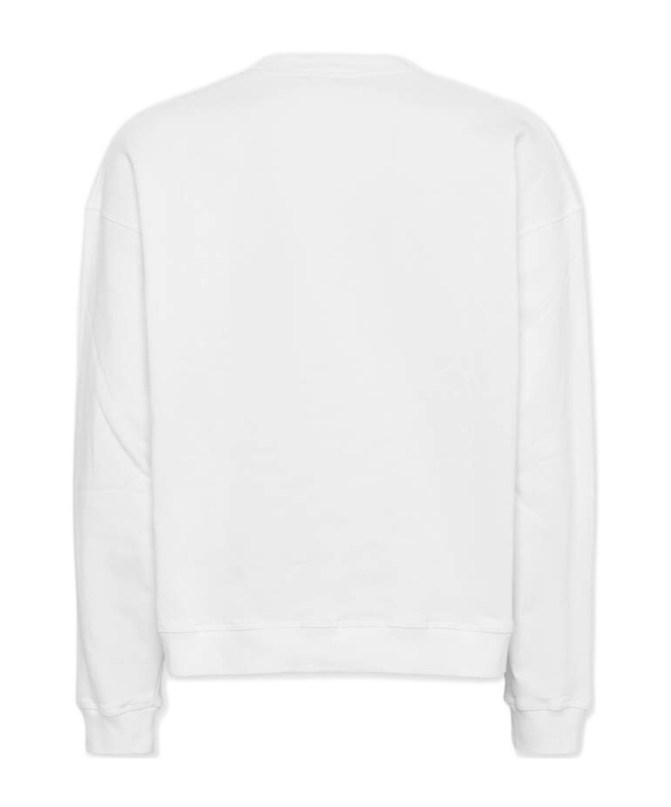 Dsquared2 Cotton Crew Neck Sweatshirt With Bold Front Logo In White