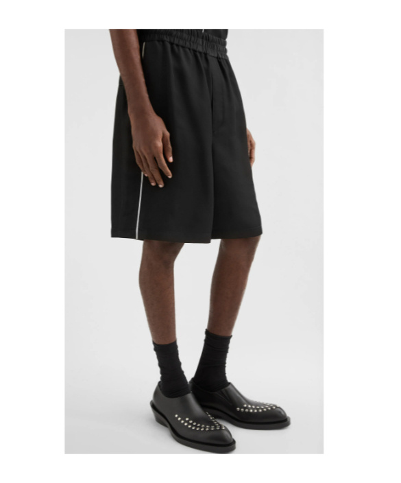 Jil Sander Fluid Viscose Shorts In Black