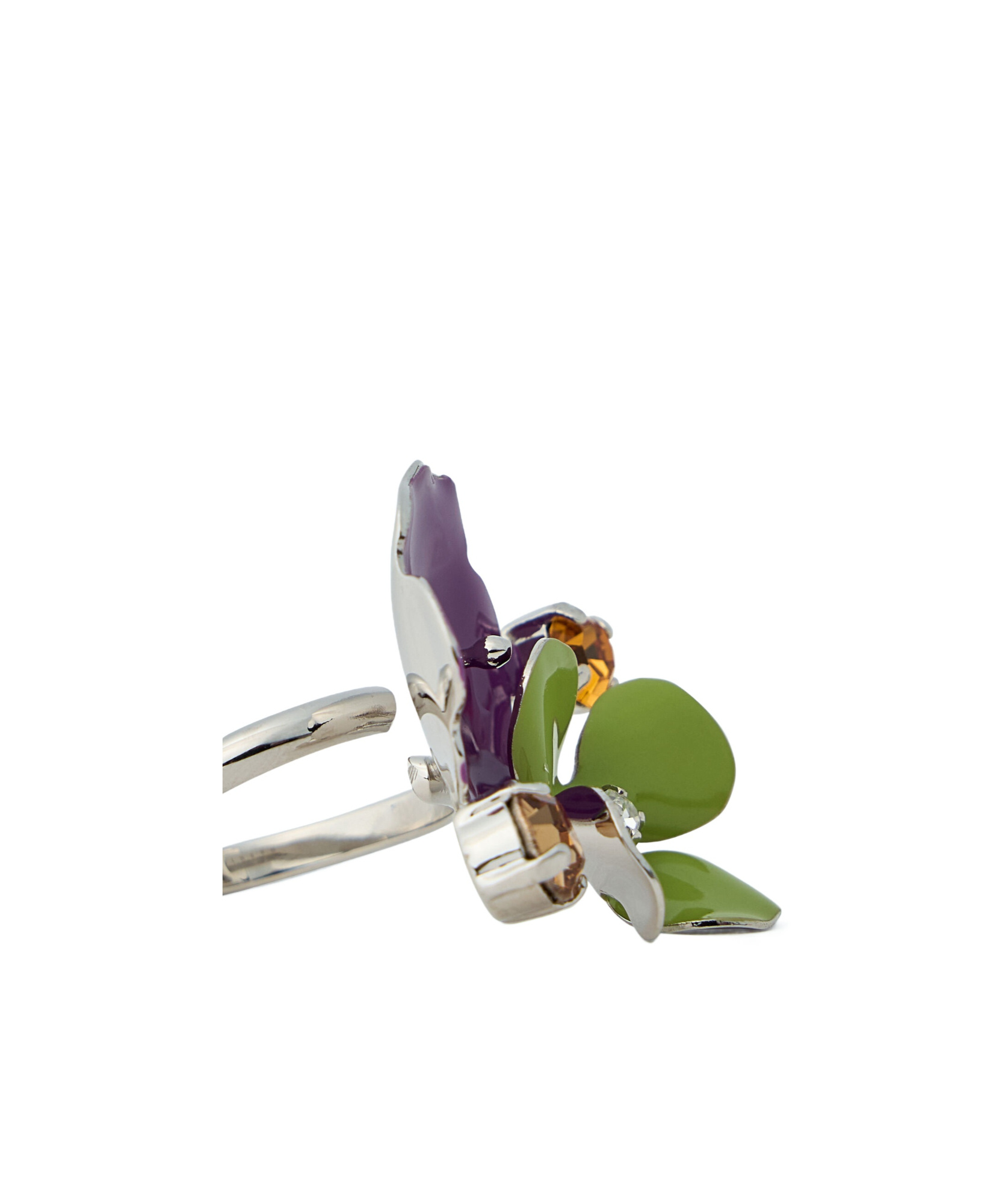 Marni Metal Flower Ring In Multi