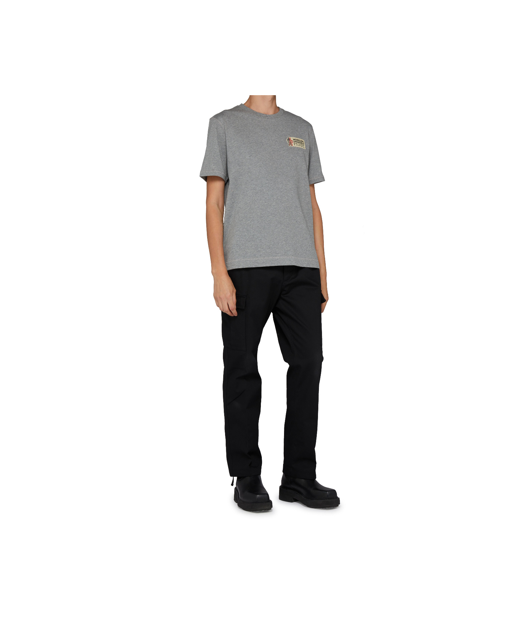 Moncler Logo T-shirt In Light Gray
