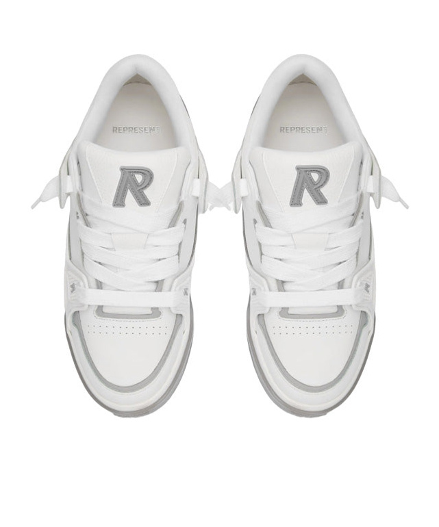 Represent Studio Leather Gradient Sole Sneakers In White