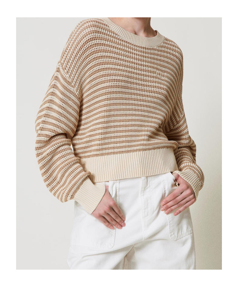Shop Twinset Logo Striped Jumper