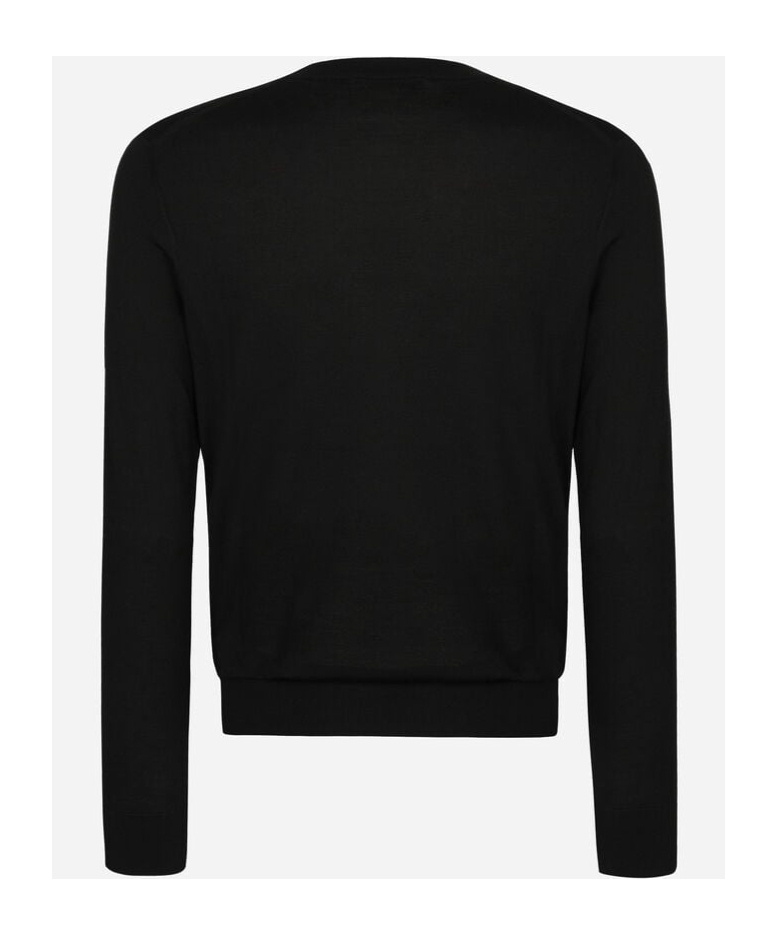 Dolce & Gabbana Logo-embroidered Silk Jumper In Black