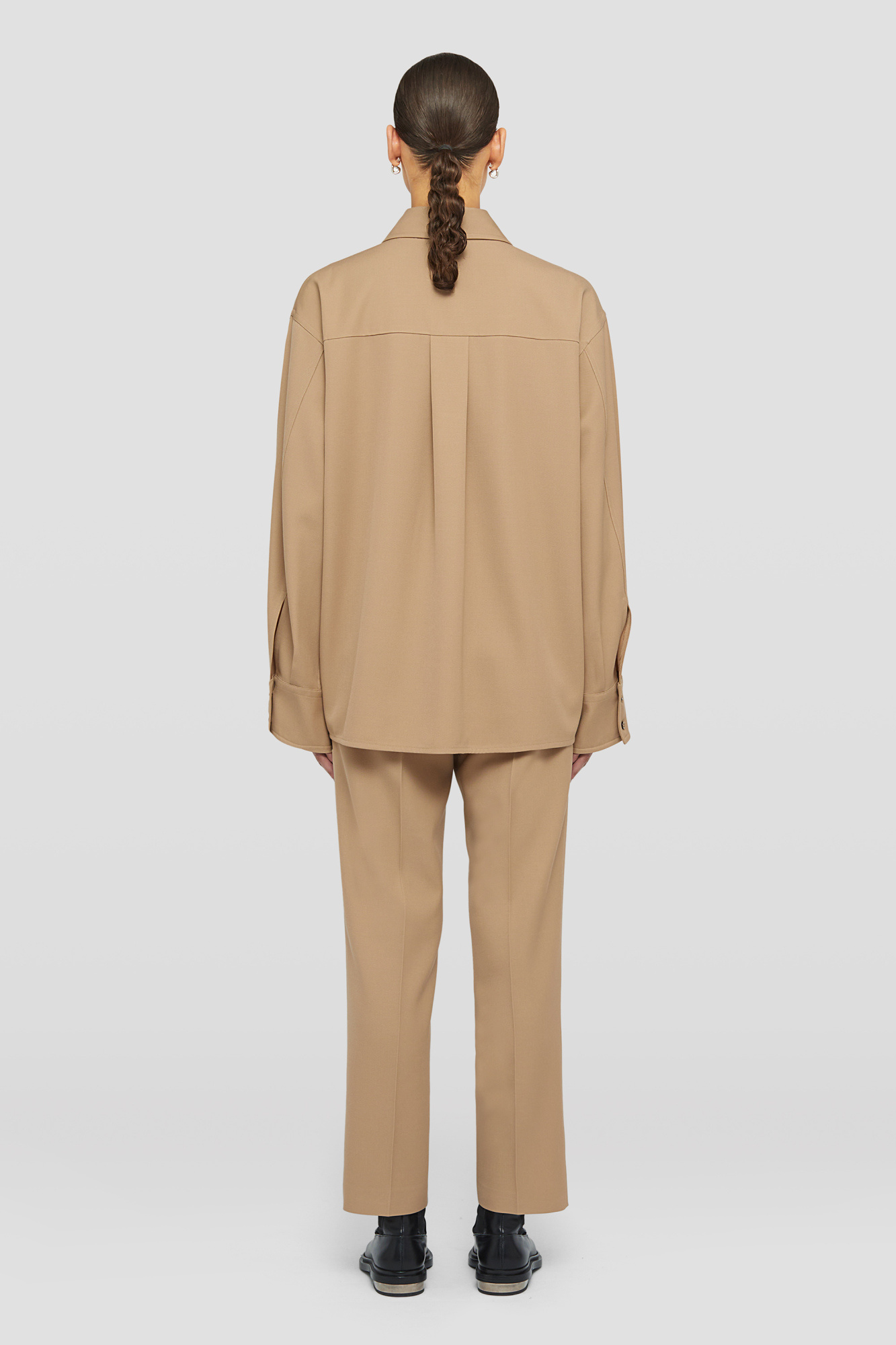 Jil Sander Tapered Cropped Trousers In Nude