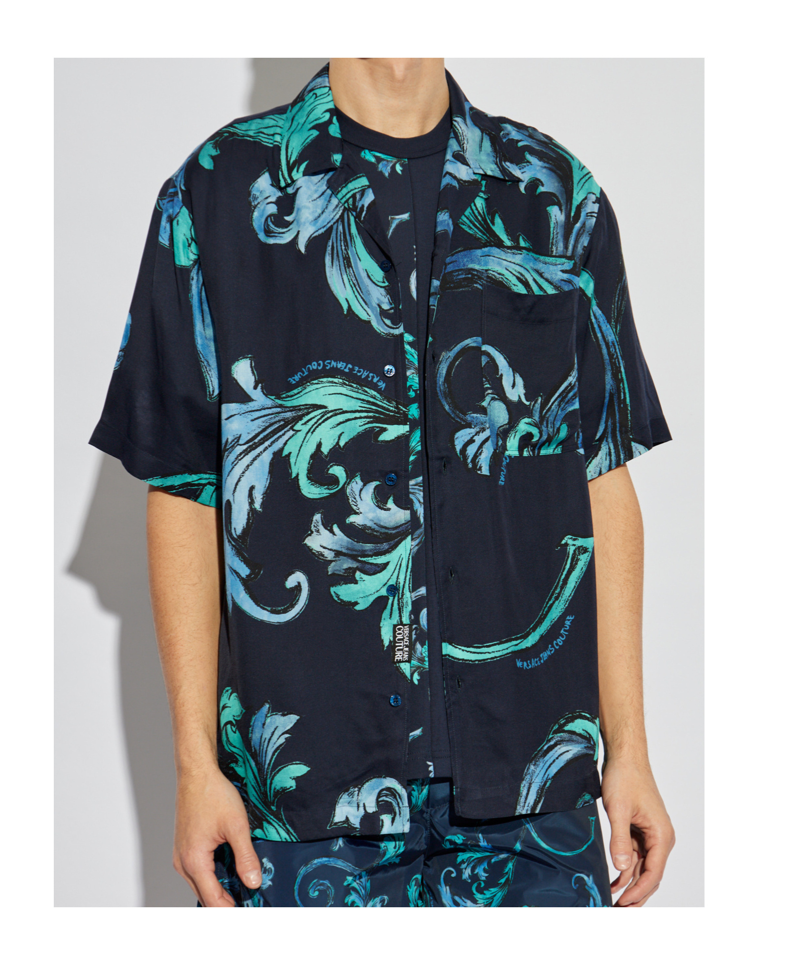 Versace Jeans Short-sleeved Shirt In Black