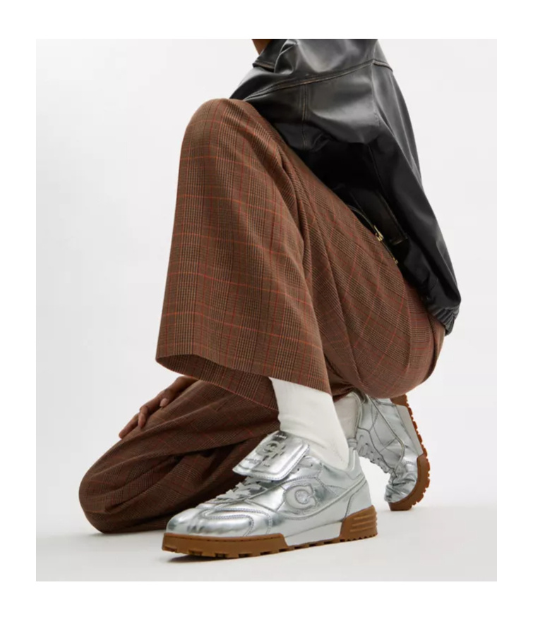 Coach Match Logo-patch Sneakers In Metallic