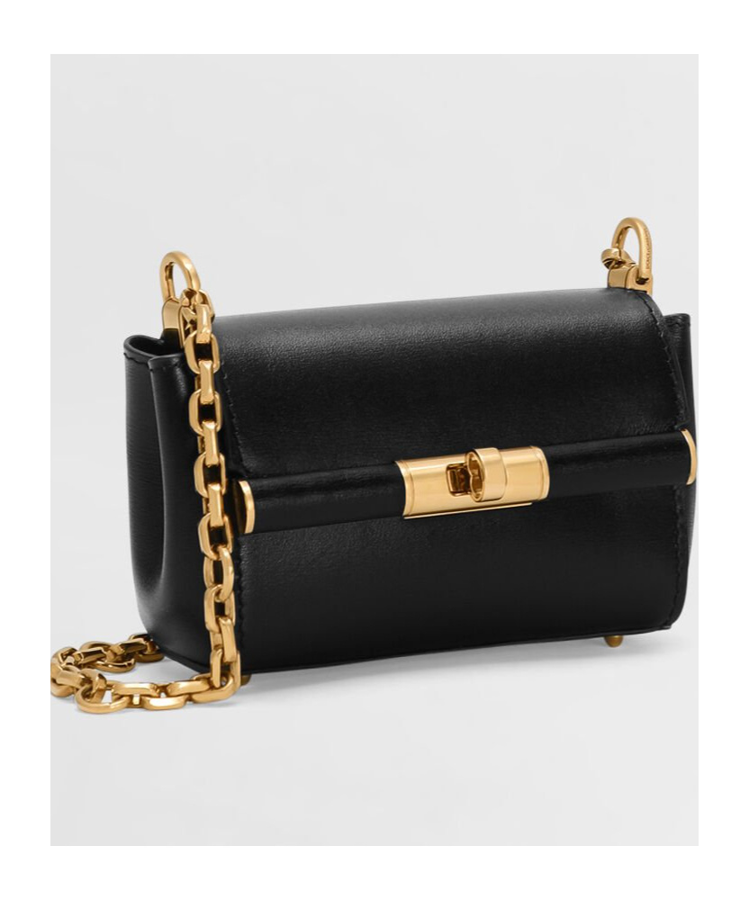 Dolce & Gabbana 'marlene' Black Shoulder Bag With Twist Lock