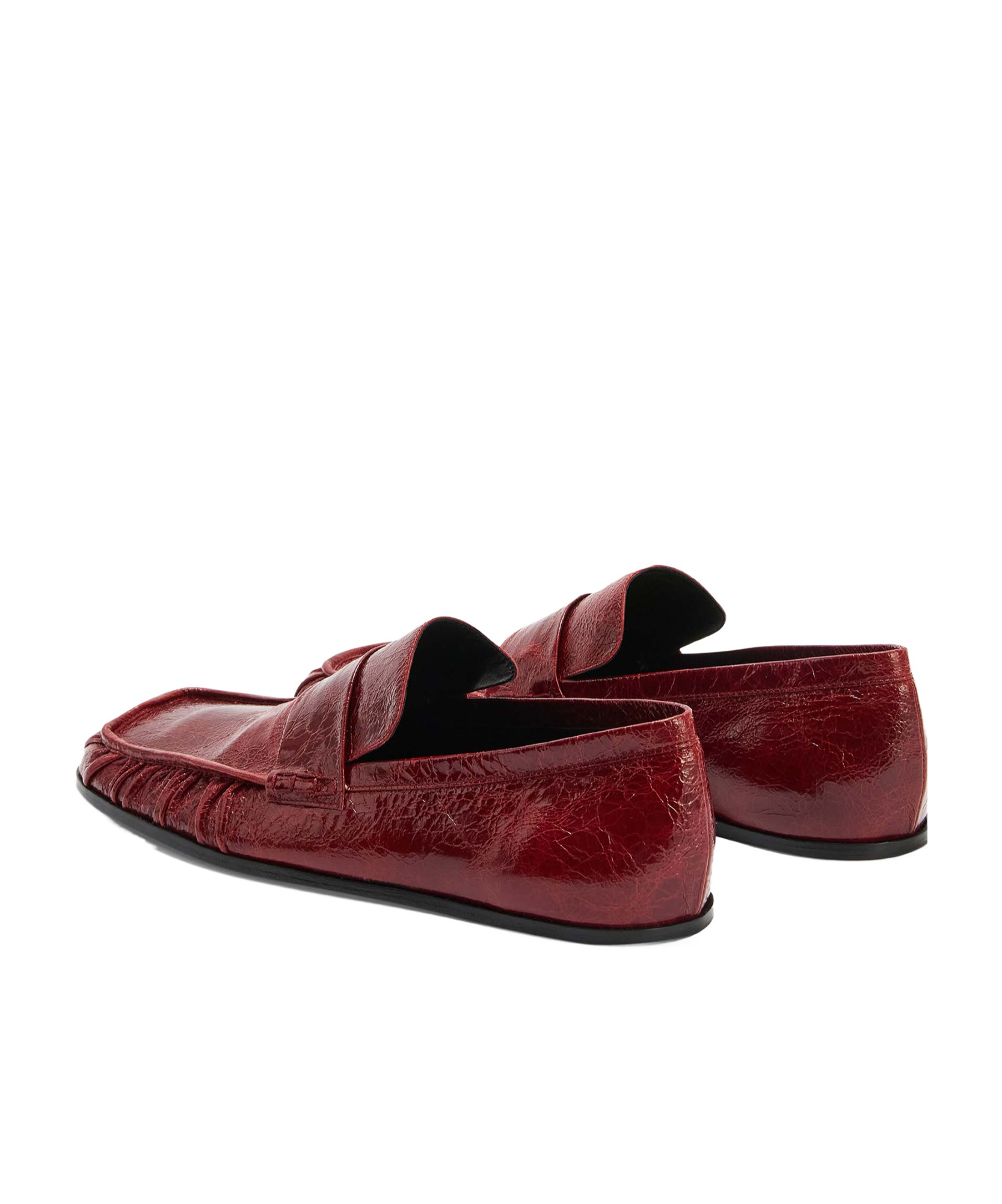 Jil Sander Leather Loafers In Dark Cherry