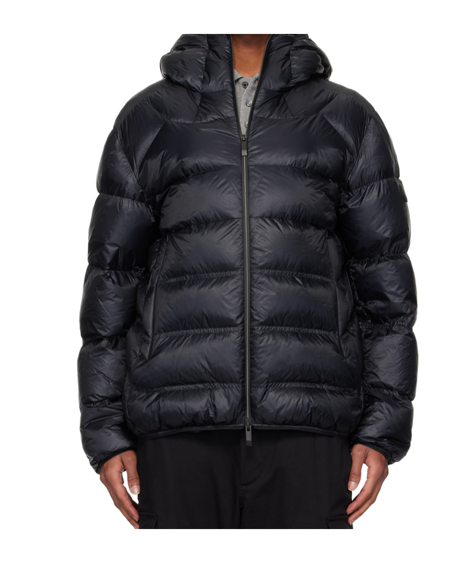 Moncler Logo-patch Hooded Jacket In Blue