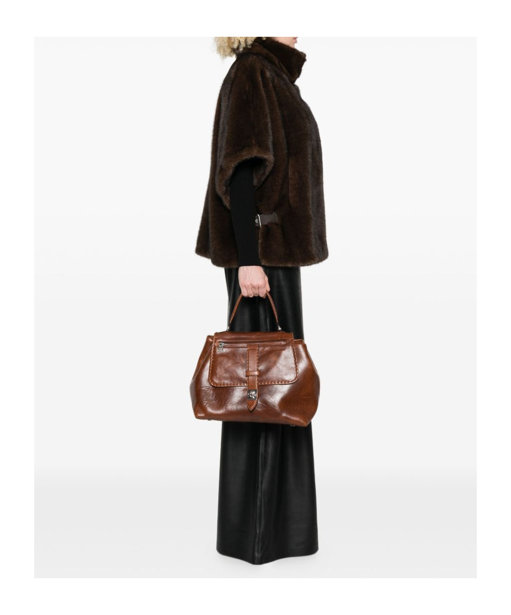 Ermanno Scervino Liza Top-handle Leather Shoulder Bag In Brown