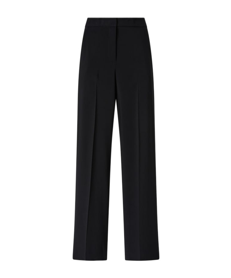 Pinko Wide-leg Stretch Cotton Trousers In Black