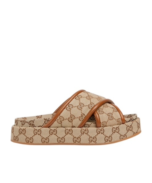Gucci Women's Gg Platform Sandal In Nude