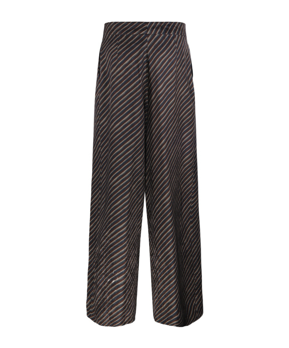 Dries Van Noten Striped Straight-leg Pants In Brown