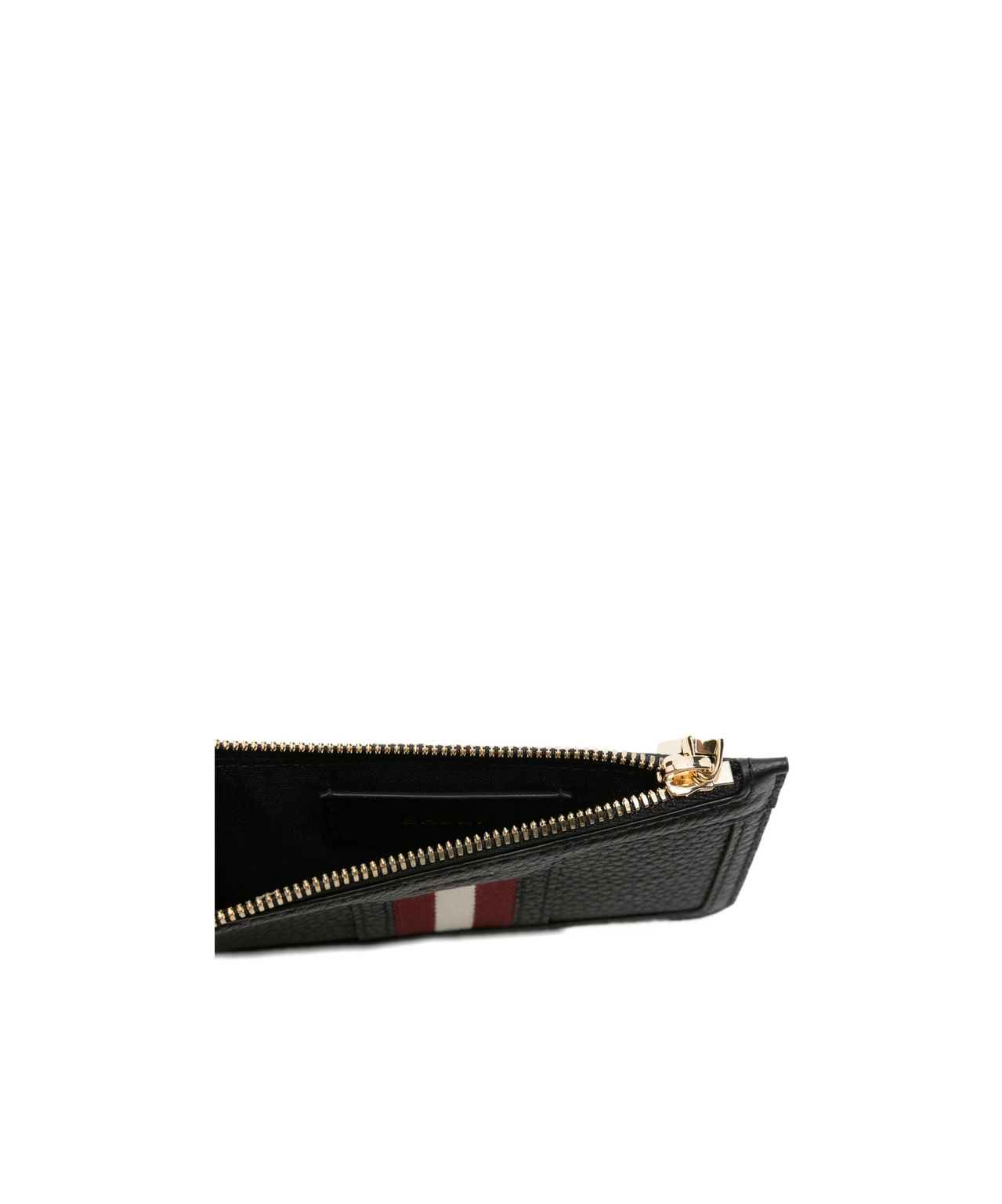 Bally Stripe Zip-around Cardholder In Black
