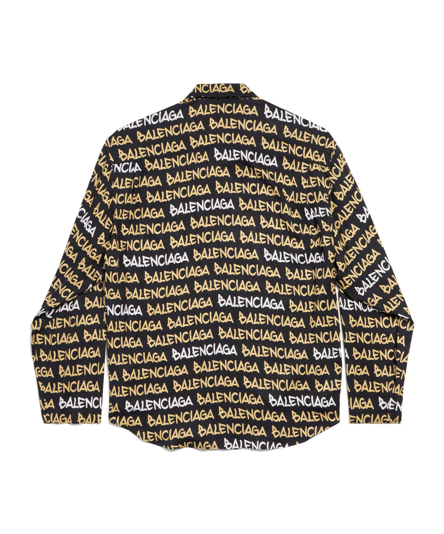BALENCIAGA FUNKY FONT MINIMAL SHIRT IN BLACK/BEIGE