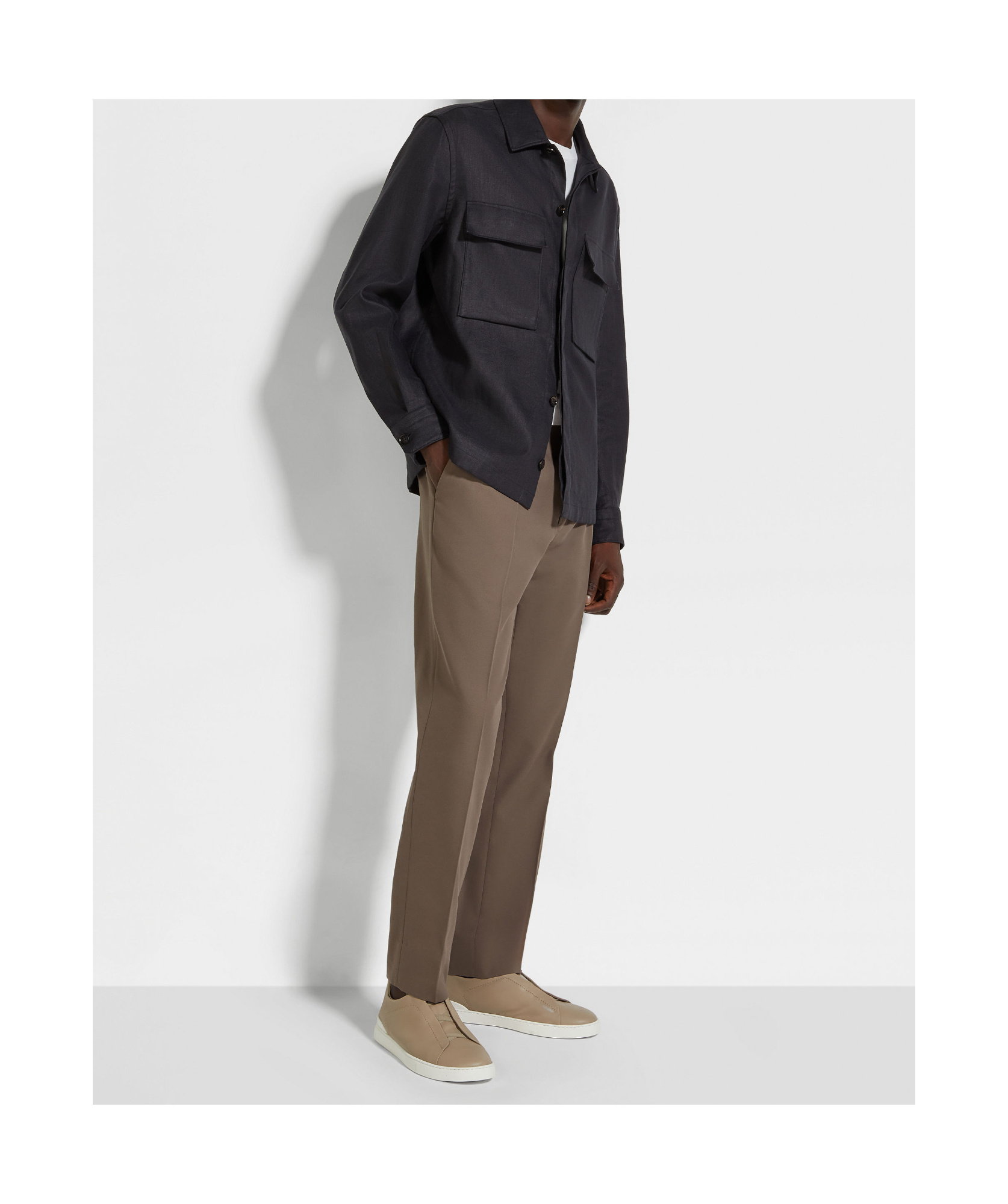 Shop Zegna Linen Shirt In Black