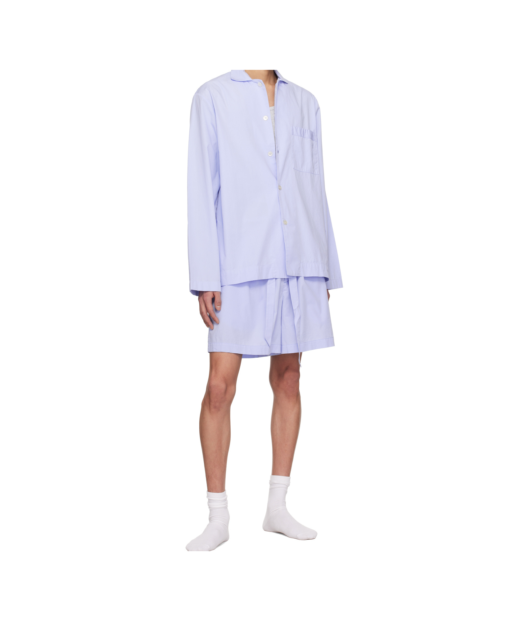 Tekla Drawstring Pajama Pants In Blue