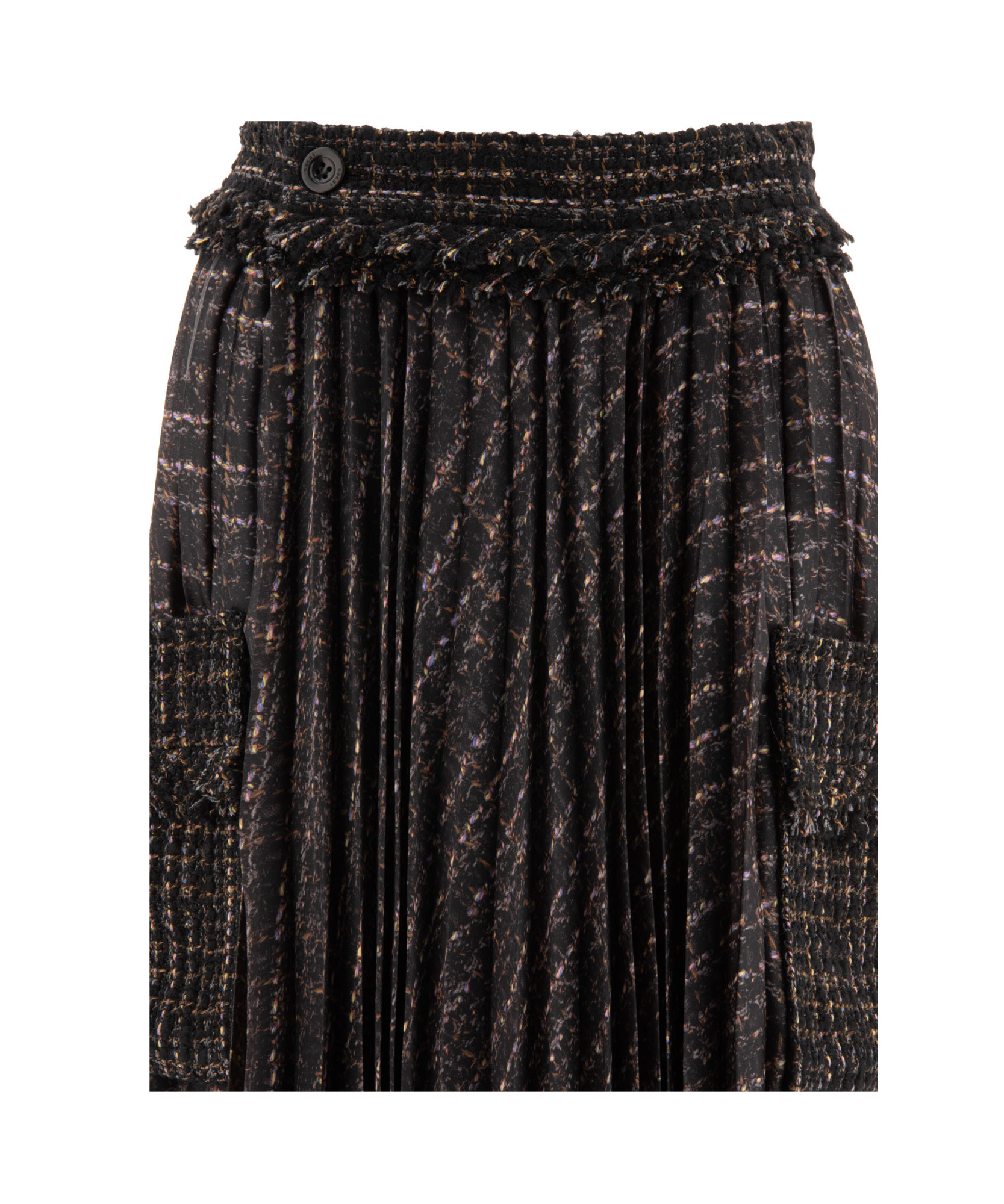 Sacai Pleated Skirt With Cargo Pockets Skirts Black In Black