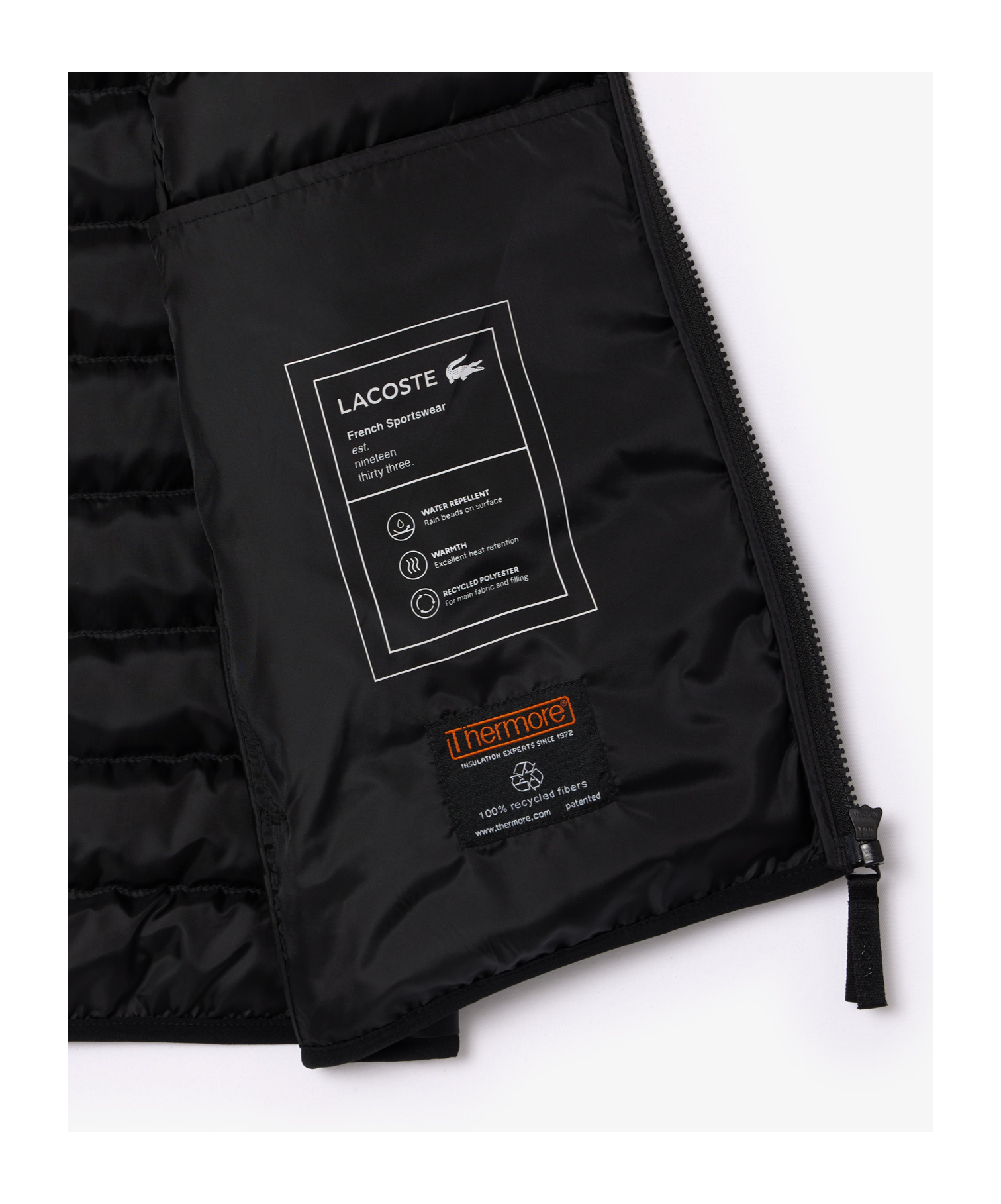 Shop Lacoste Padded Gilet In Black