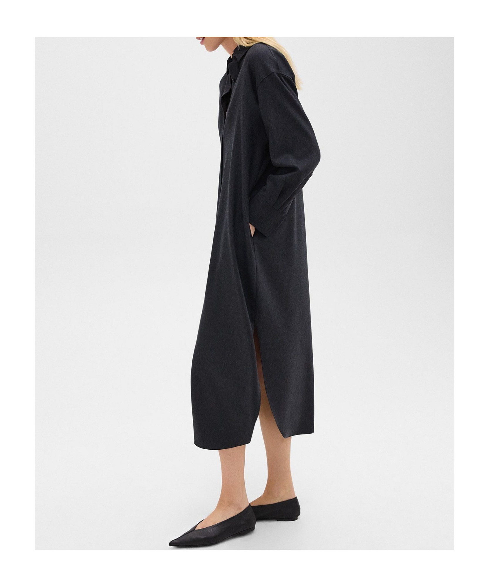 Theory Wool Shirt Skirt In Black