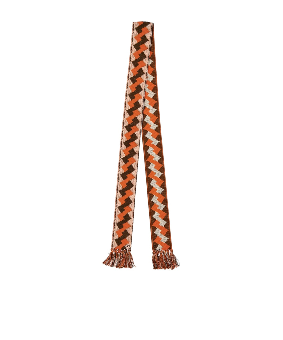 Valentino Fringed Scarf In Brown