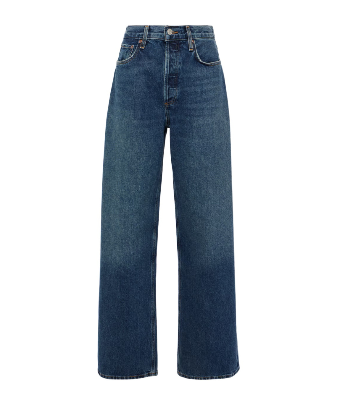 Agolde Low-rise Wide-leg Denim Trousers In Blue